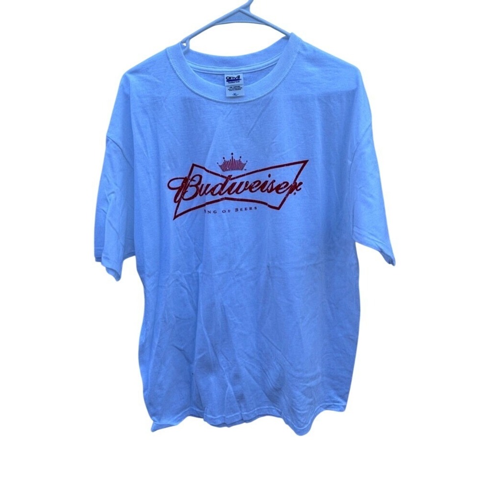 Men's Budweiser T-Shirt‎ White XL-Beer Shirt-King of Beers